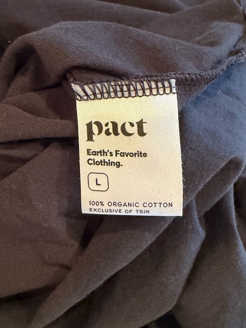 PACT Organic Cotton Black Maxi Dress, Size Large, Athleisure dress, casual dress - Picture 7 of 7